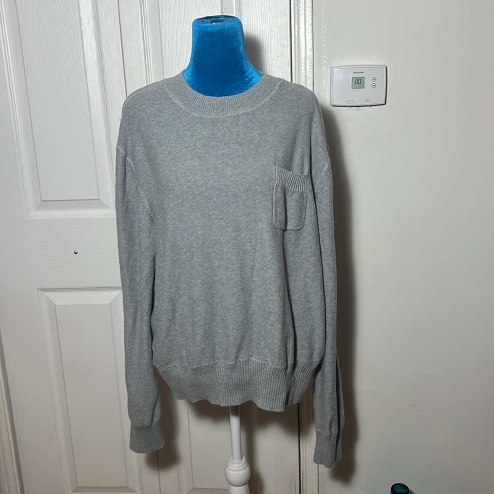 ALEX MILL Cotton Sweater Gray Large - Picture 2 of 8